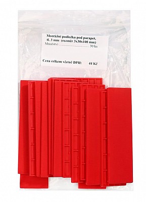 Montážna podložka pod parapet hr. 3 mm (rozmer 3 x 32 x 100 mm)