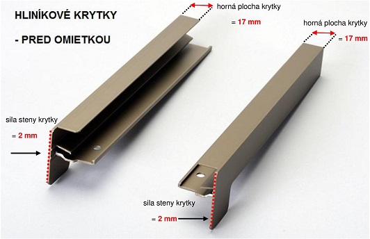 hliníkové krytky pred omietkou - zameranie
